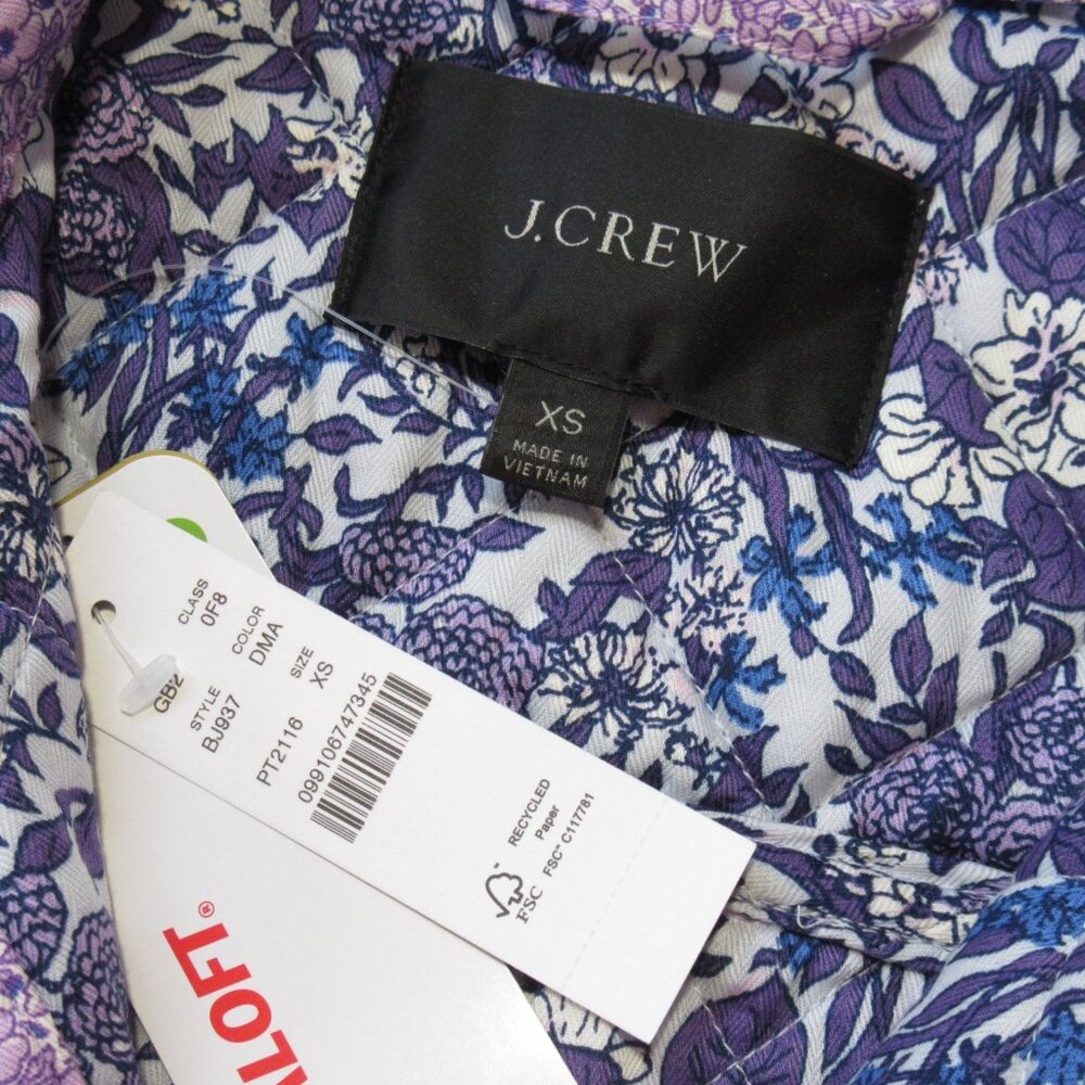 NWT J. Crew Quilted Shirt-Jacket in Dusty Mauve Mixed Floral XS - Picture 5 of 5